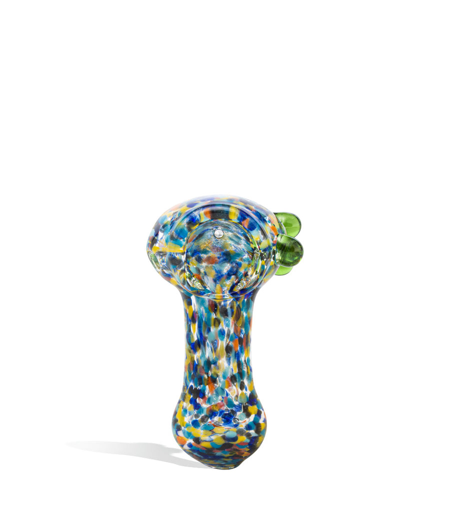 3 inch bright art colored hand pipe on white studio background