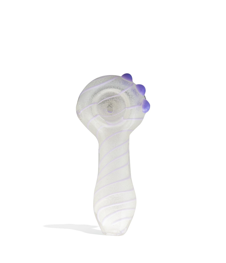 3 inch Glow in the Dark Hand Pipe with Colored Spiral on white background