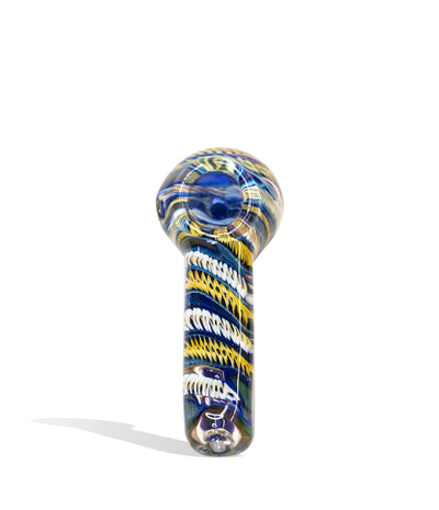4 Inch Double Glass Flat Sided Hand Pipe on white background