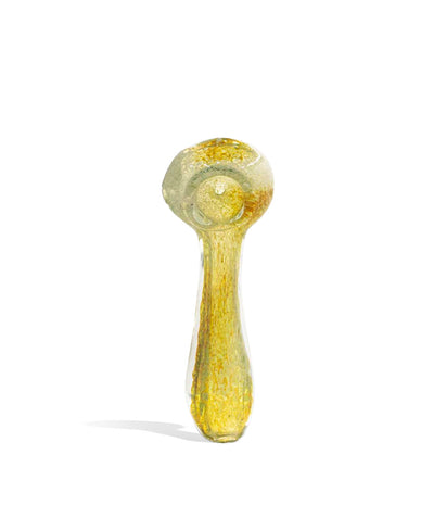 Yellow 4 inch Spoon Hand Pipe on white background