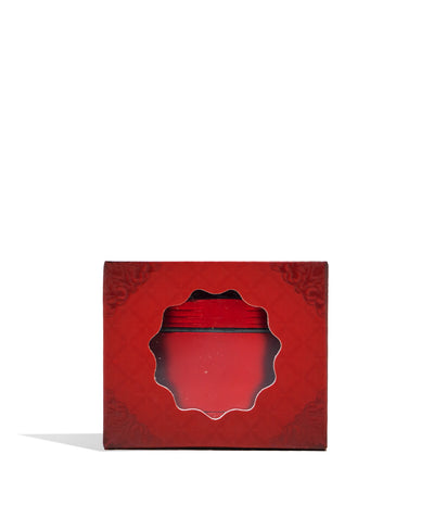 Red front view Sutra Vape Aluminum 4 Piece 50mm Grinder Packaging on white background
