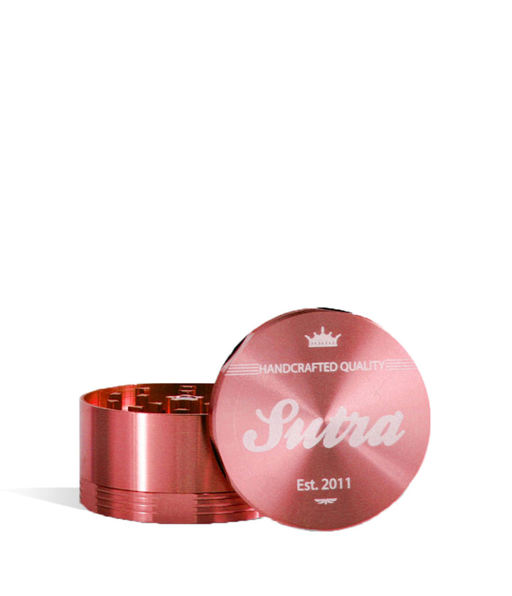 Red Sutra Vape Aluminum 4 Piece 65mm Grinder on white studio background