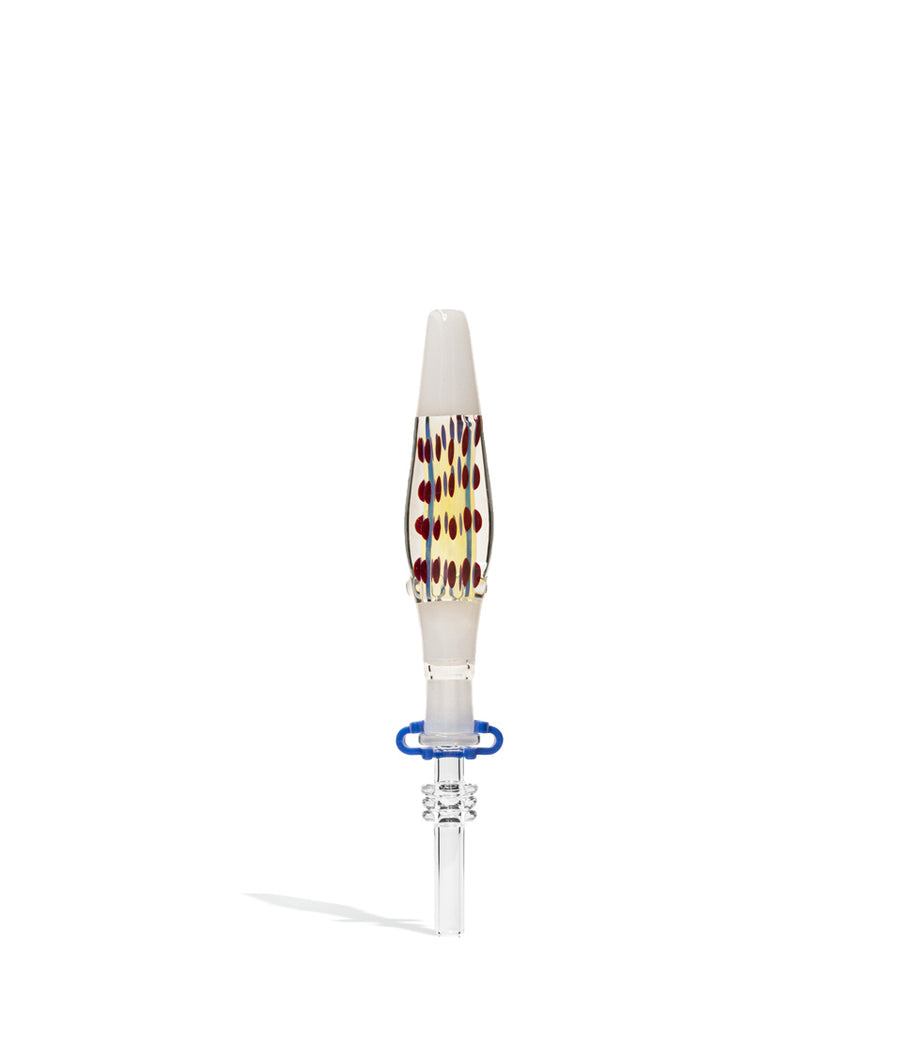 5 Inch Boro Glass Lava Lamp Nectar Straw with 10mm Quartz Tip on white background