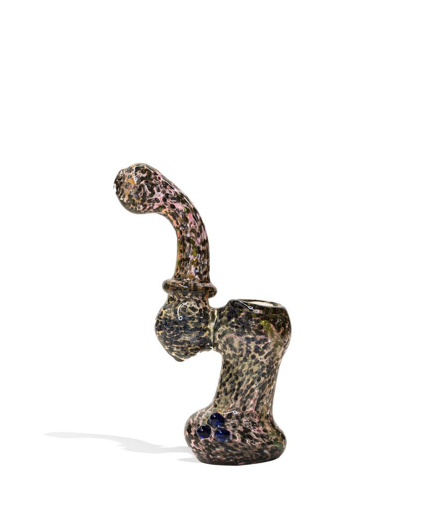 6 inch fritted colored medium size bubbler on white studio background