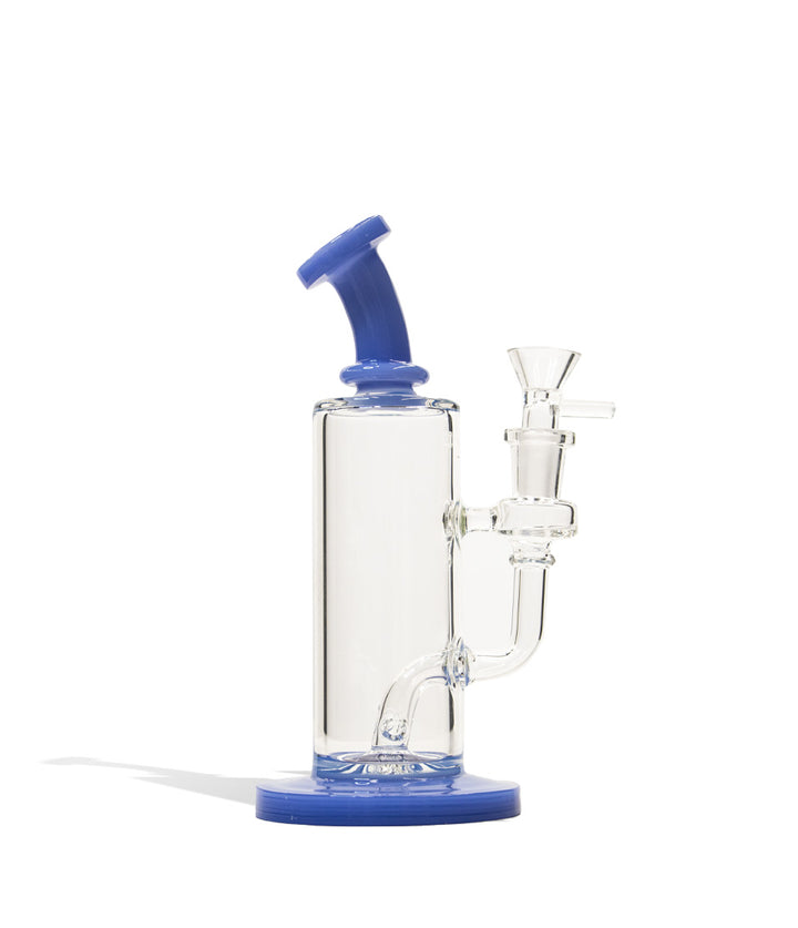 Jade Blue 8 Inch Mini Rig with Colored Mouthpiece and Base on white background