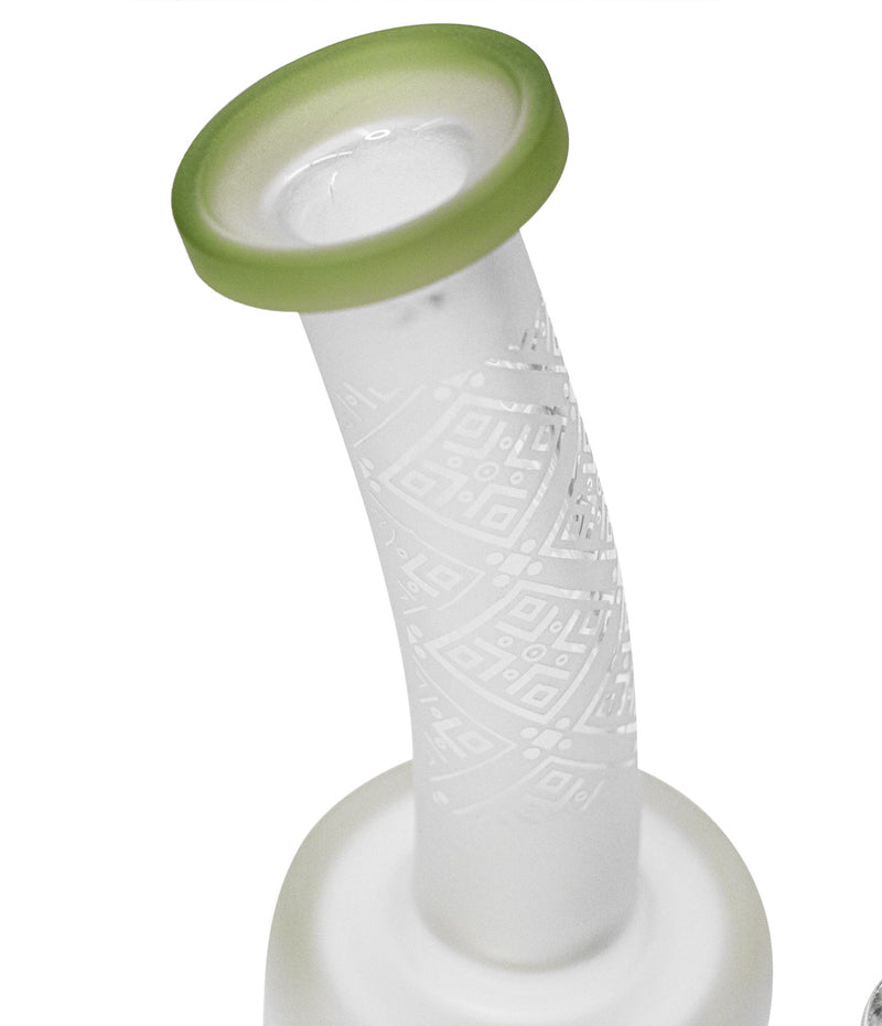 Green 9 Inch Sand Blasted Water Pipe Tube on white background