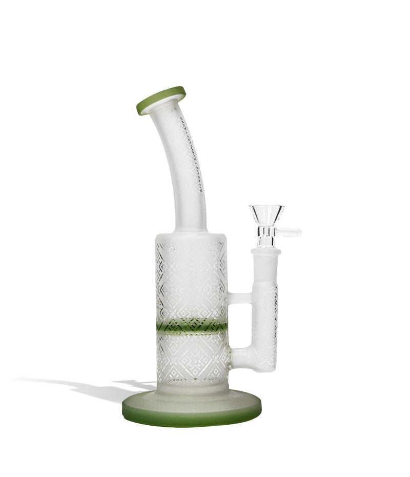Green 9 Inch Sand Blasted Water Pipe on white background