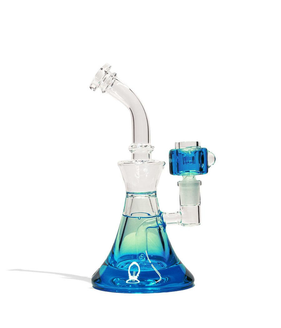 Blue 9 inch Glycerin Water Pipe with 14mm Glycerin Bowl on white background