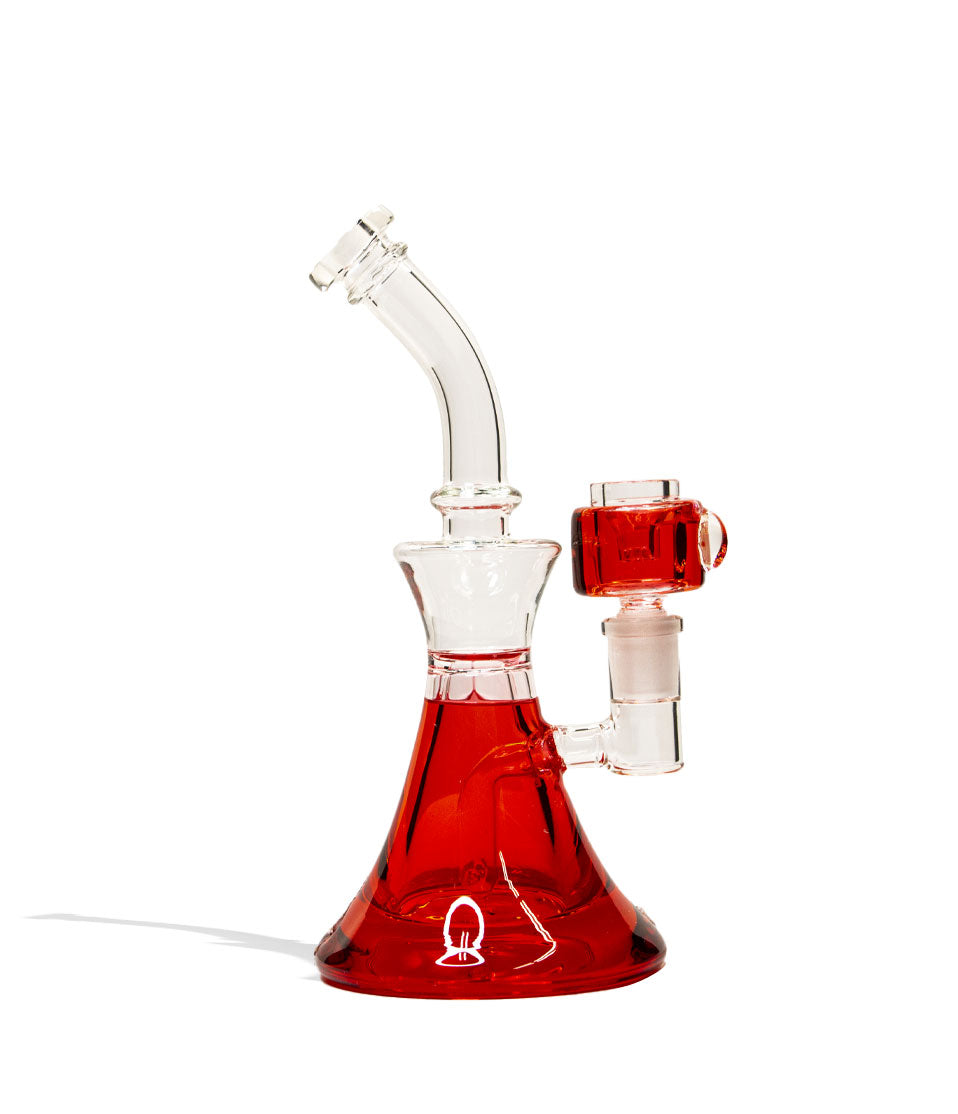 Red 9 inch Glycerin Water Pipe with 14mm Glycerin Bowl on white background