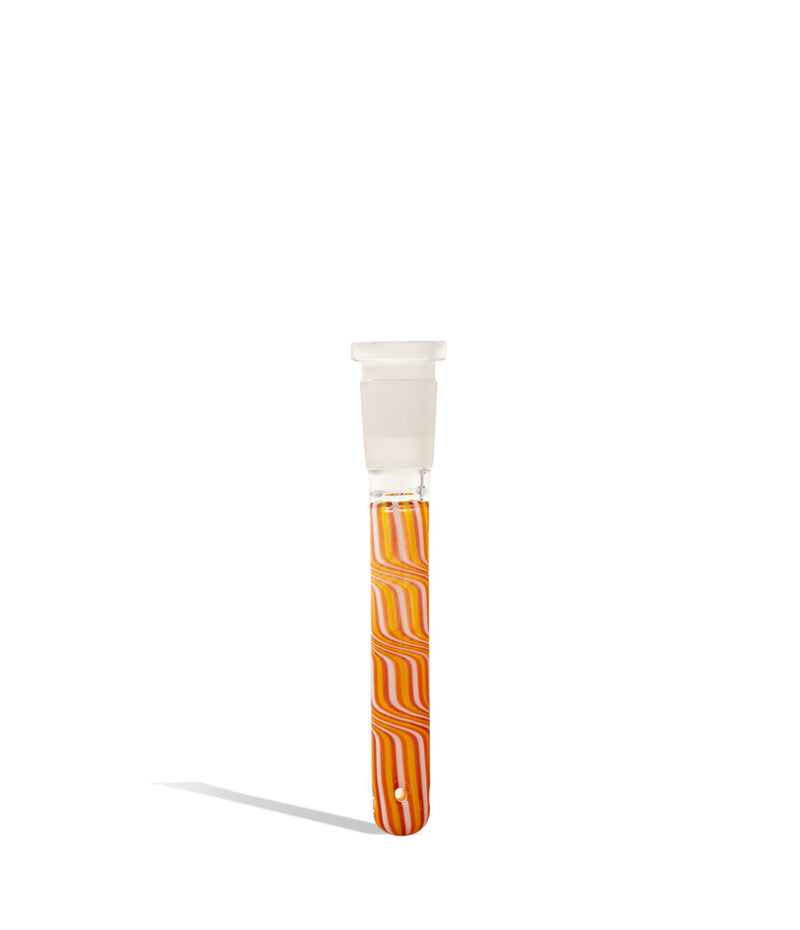 Clear/Orange 3.5 inch 14mm Downstem with Chromatic Stripe on white background