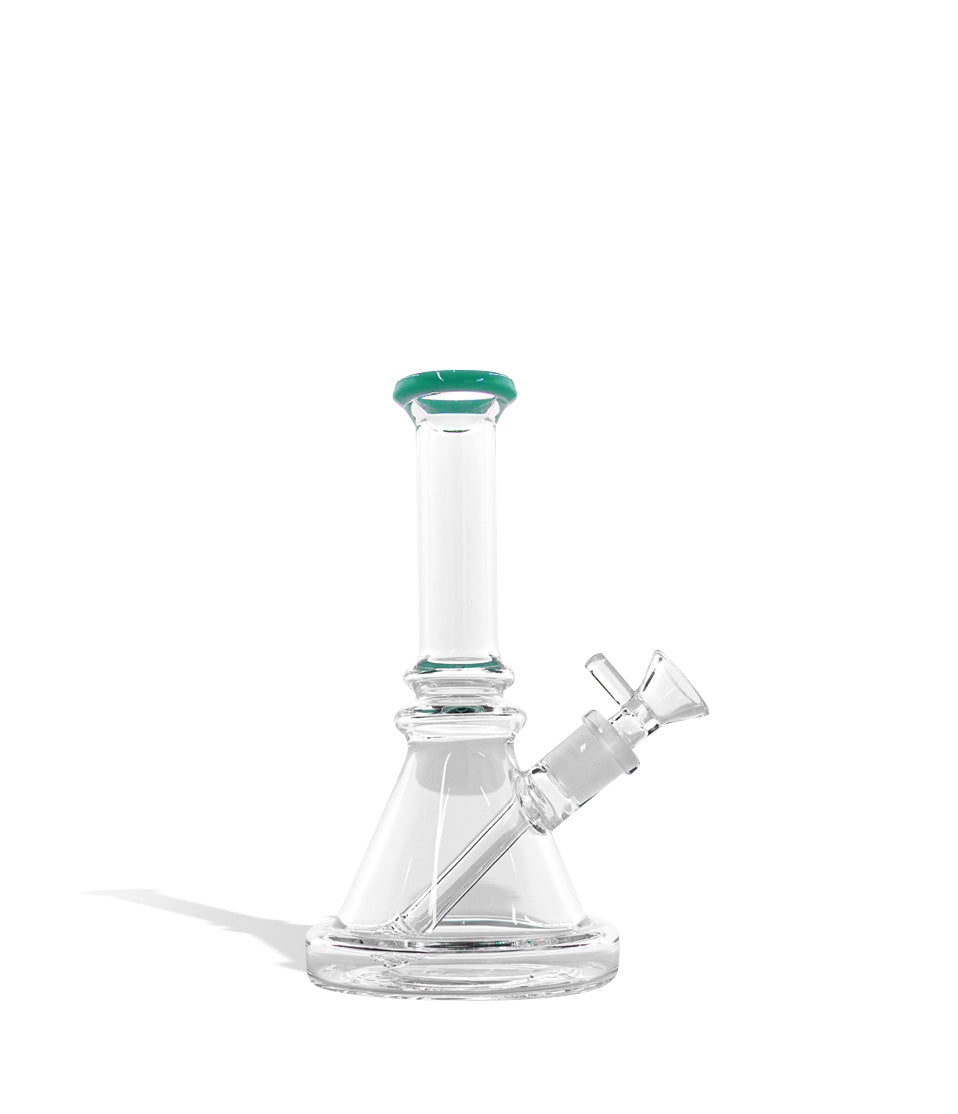 Tide Green 7 inch 5mm Thick Glass Banger Hanger with Funnel Bowl on white studio background