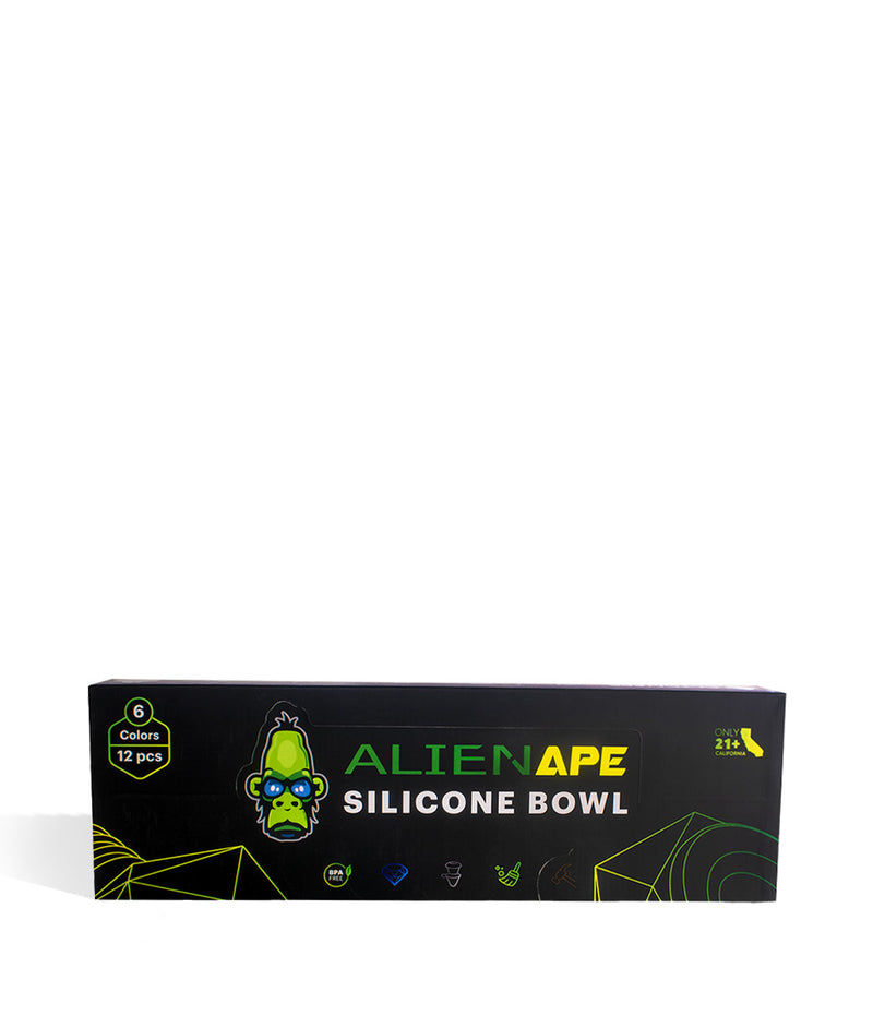Box Alien Ape Silicone Bowl with Glass Insert 14mm/18mm 12pk on white background