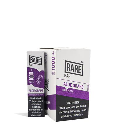 Aloe Grape Rare Bar Disposable Device 10pk on white studio background