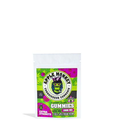 Apple Monkey 1000mg D8 Gummies 10pk on white studio background
