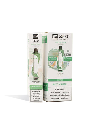 Arctic Lush Pod Stick Twist 2500 Disposable Salt Device 10pk on white studio background