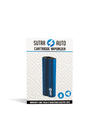 Blue packaging Sutra Vape Auto Cartridge Vaporizer on white background