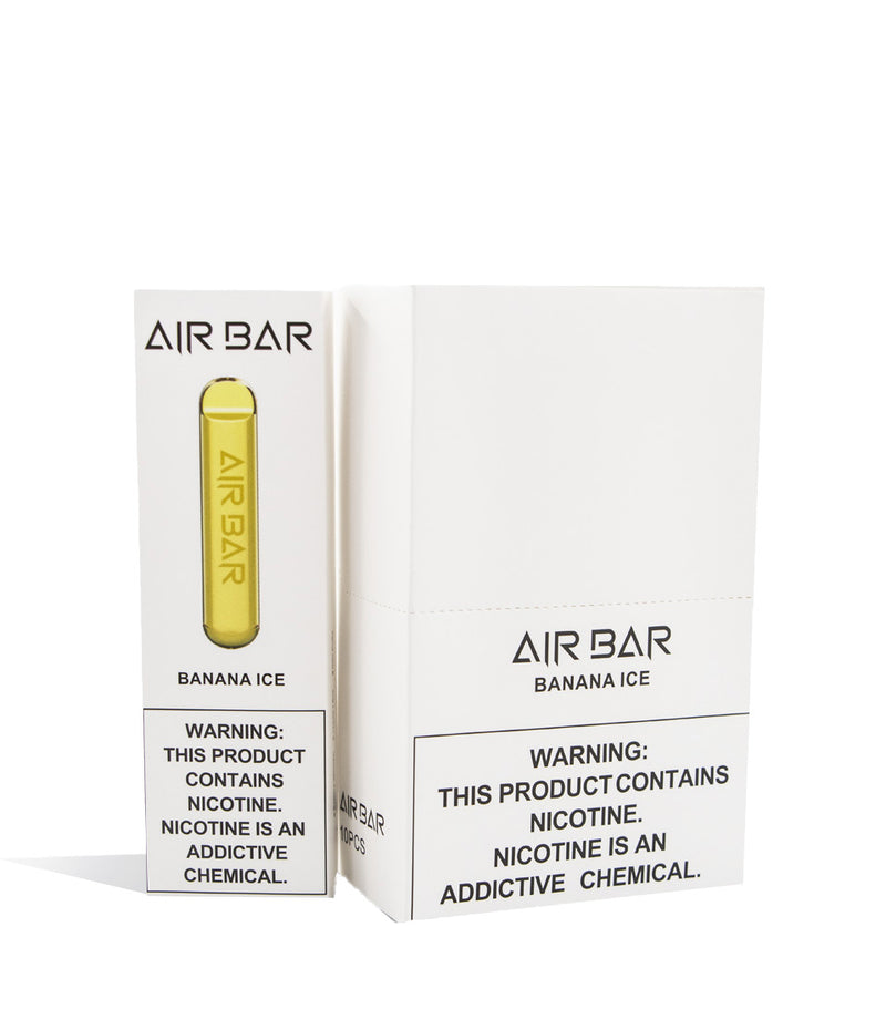 Banana Ice Air Bar Disposable 10pk on white studio background