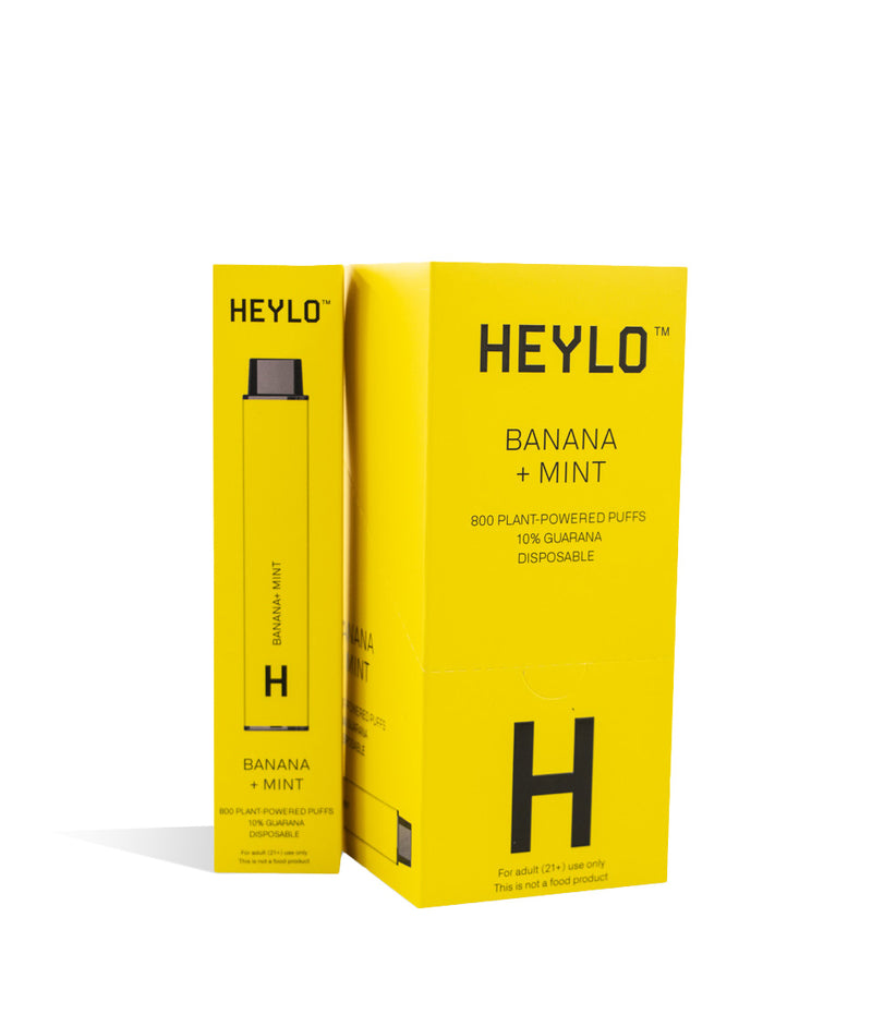 Banana Mint HEYLO Plant Powered Disposable 10pk on white studio background