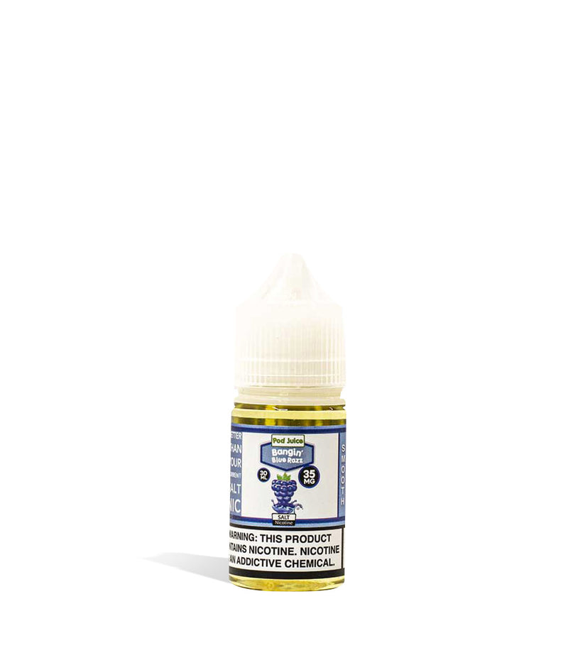 Blue Razz Pod Juice Salt Nicotine 30ML 35MG on white background