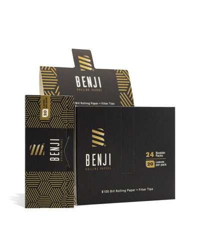 Benji OG Rolling Papers and Filter Tips 24pk Display on white studio background