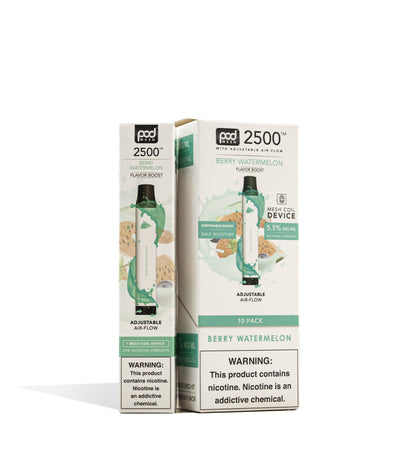 Berry Watermelon Pod Stick Twist 2500 Disposable Salt Device 10pk on white studio background