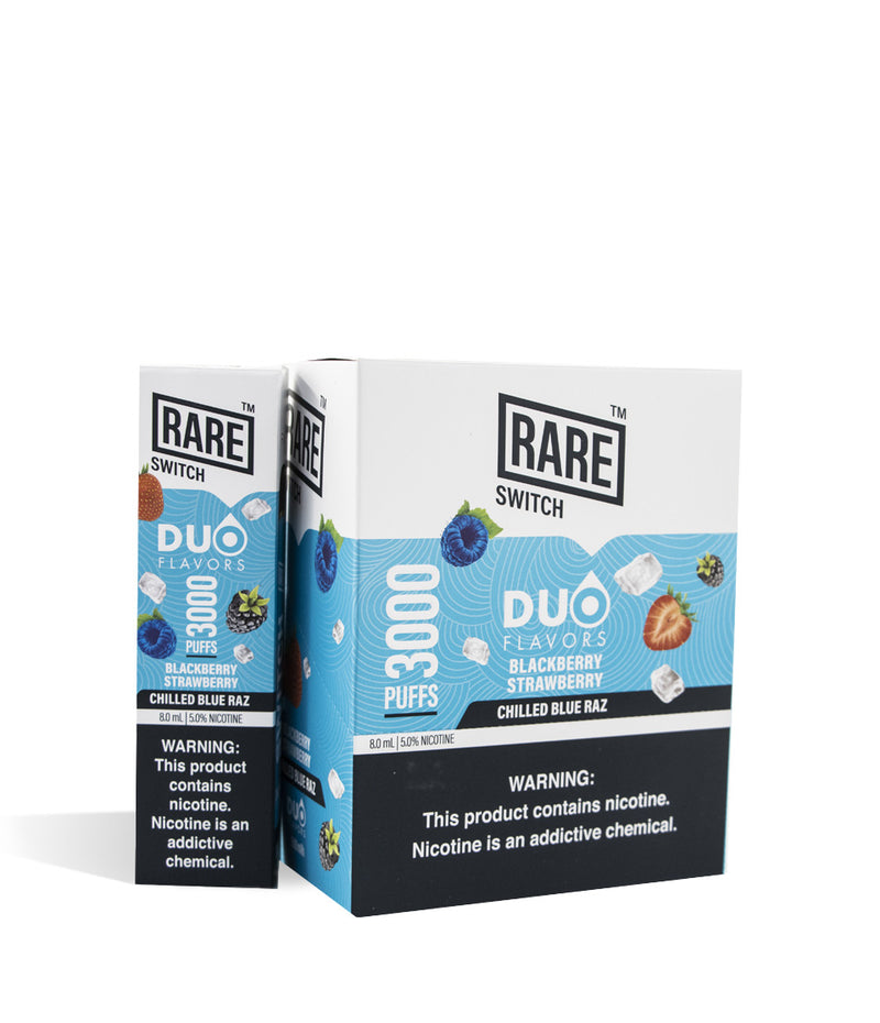 Blackberry Strawberry/Chilled Blue Raz Rare Switch Disposable 10pk on white studio background