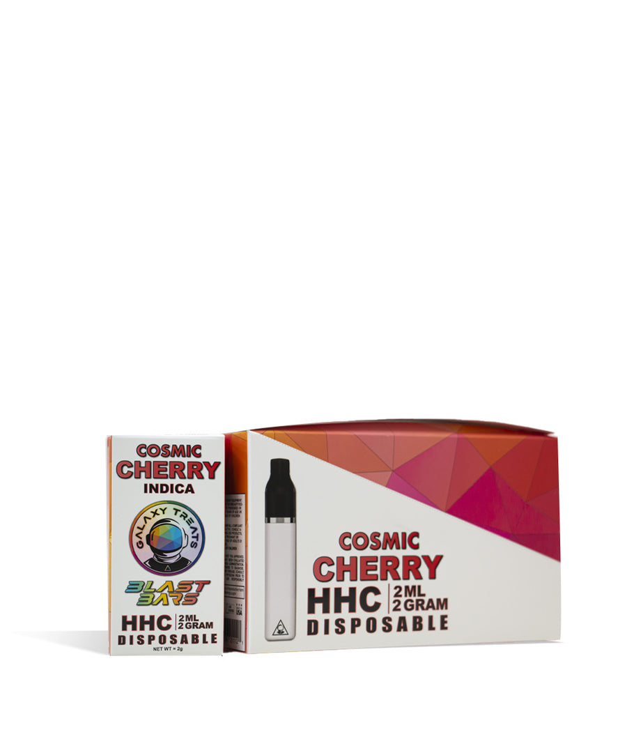 Cosmic Cherry Galaxy Treats Blast Bars 2g HHC Disposable 5pk on white studio background