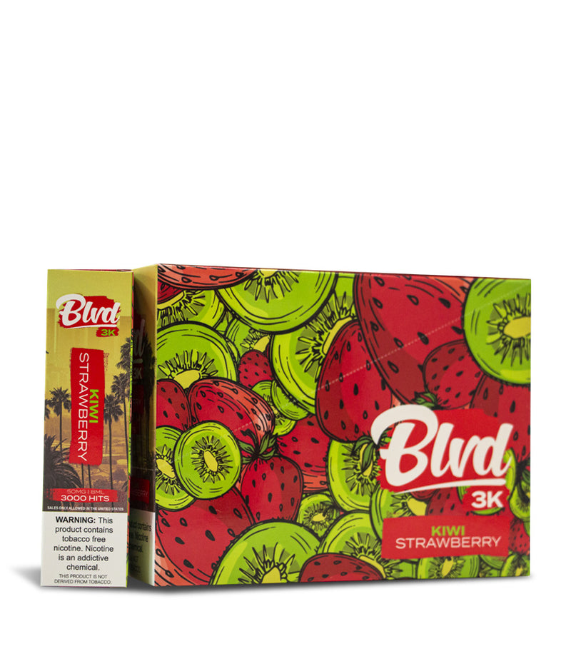Kiwi Strawberry BLVD 3000 Disposable 10pk on white studio background