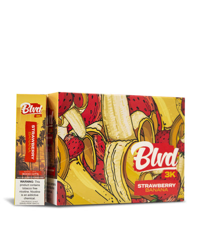 Strawberry Banana BLVD 3000 Disposable 10pk on white studio background