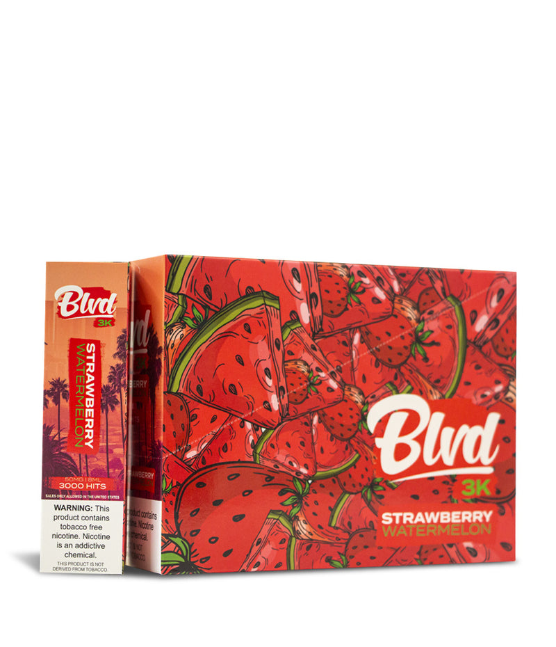 Strawberry Watermelon BLVD 3000 Disposable 10pk on white studio background