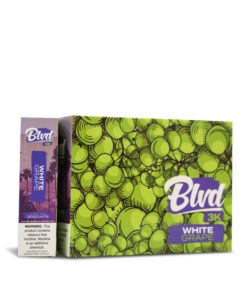 White Grape BLVD 3000 Disposable 10pk on white studio background