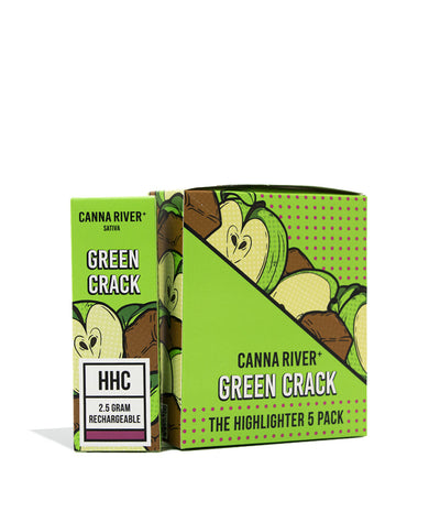 Green Crack Canna River 2.5g HHC Disposable 5pk on white background
