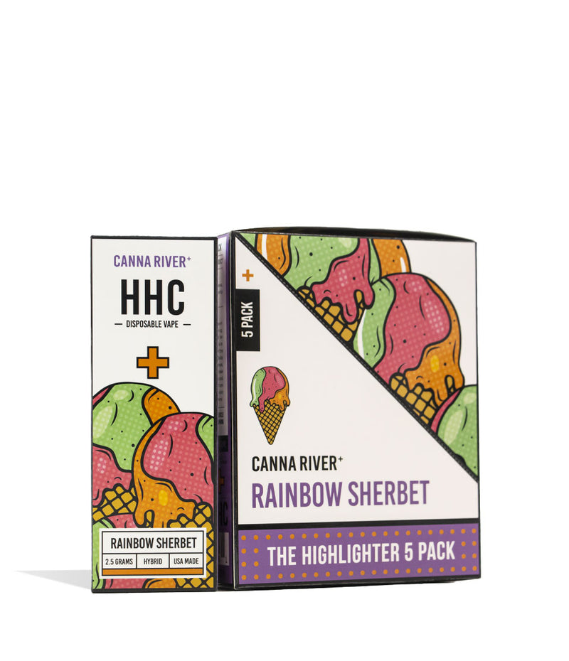 Rainbow Sherbet Canna River 2.5g HHC Highlighter Disposable 5pk Front View on White Background