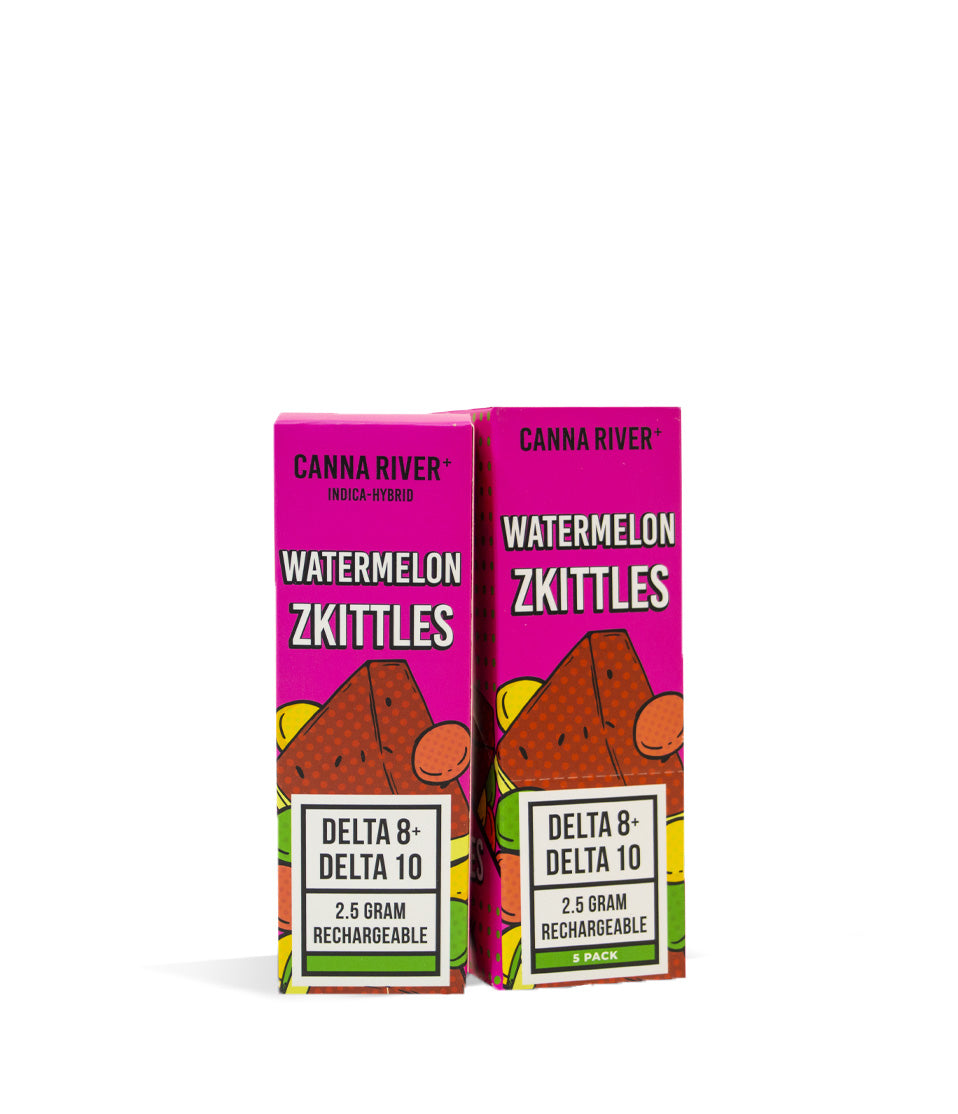 Watermelon Zkittles Canna River 2.5g D8 | D10 Disposable 5pk on white background
