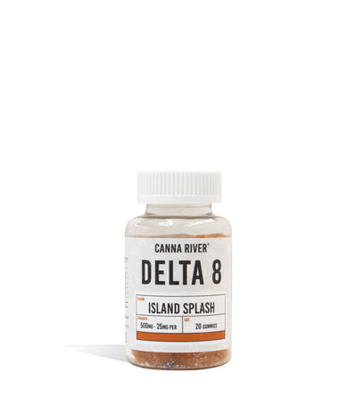 Island Splash Canna River 25mg D8 Gummies on white background
