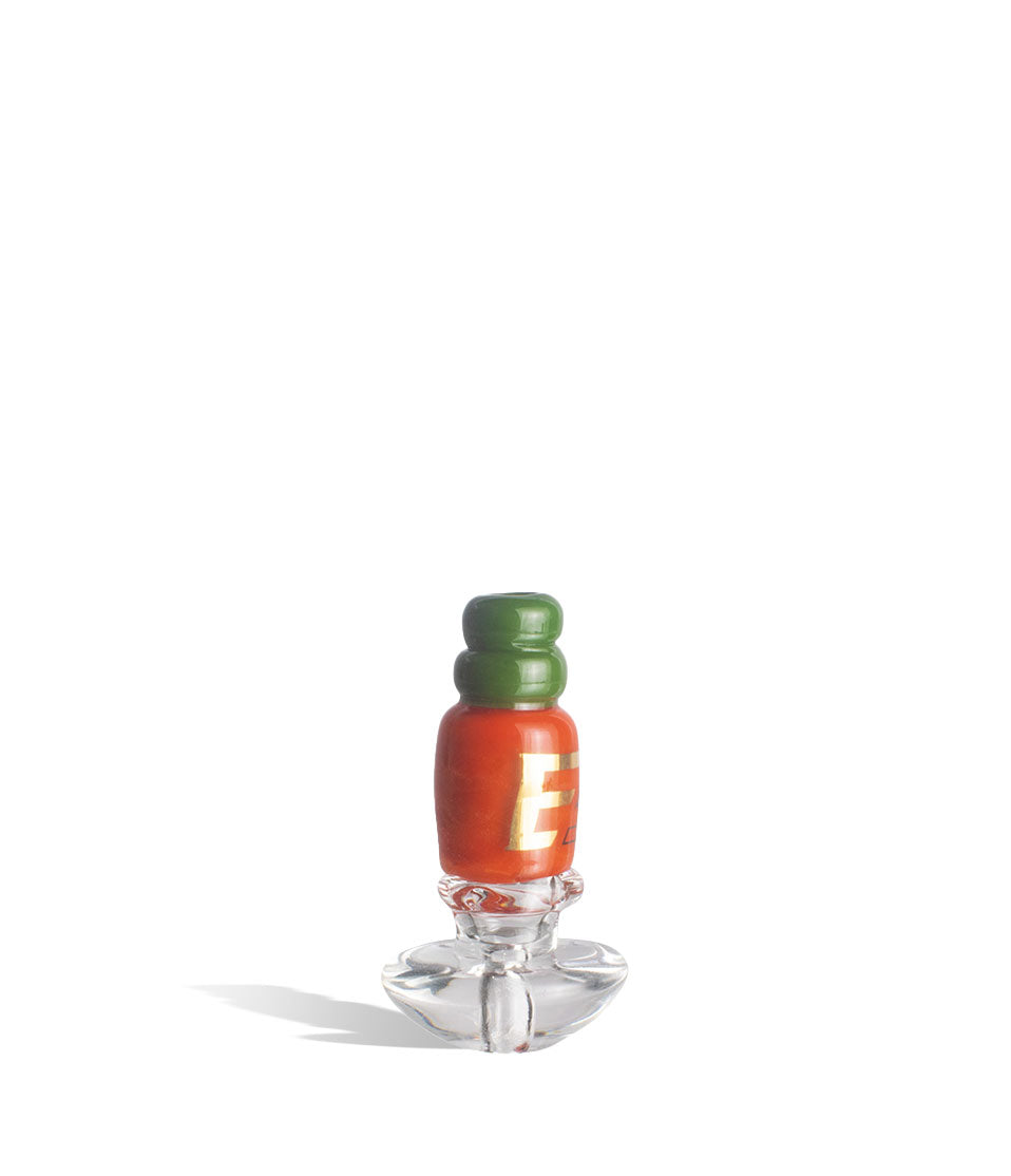 Sriracha Empire Glassworks Puffco Peak Custom Carb Cap on white studio background