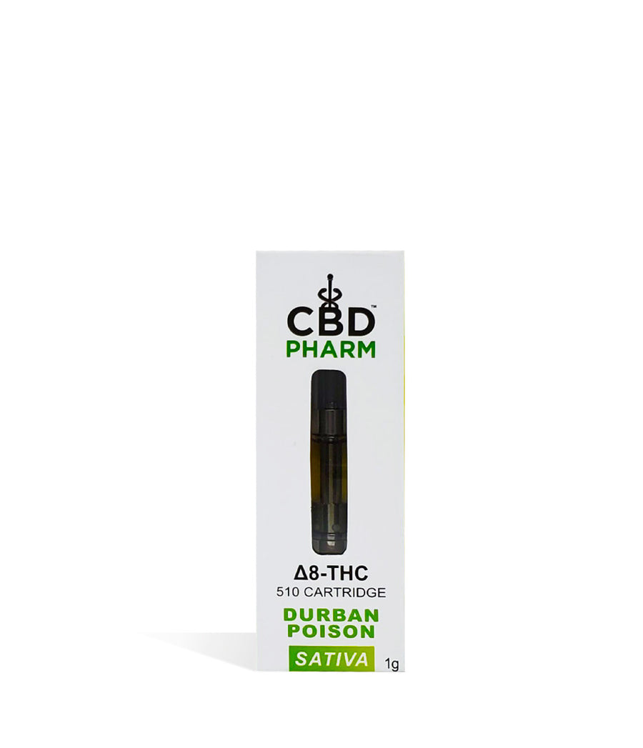 CBD Pharm 1g D8 Cartridge Durban Poison on white background