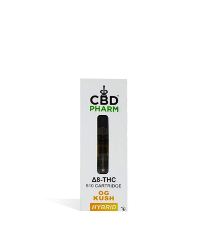 CBD Pharm 1g D8 Cartridge OG Kush on white background