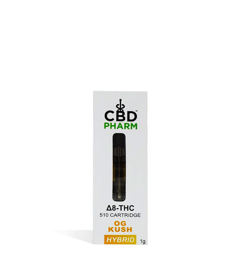 CBD Pharm 1g D8 Cartridge OG Kush on white background