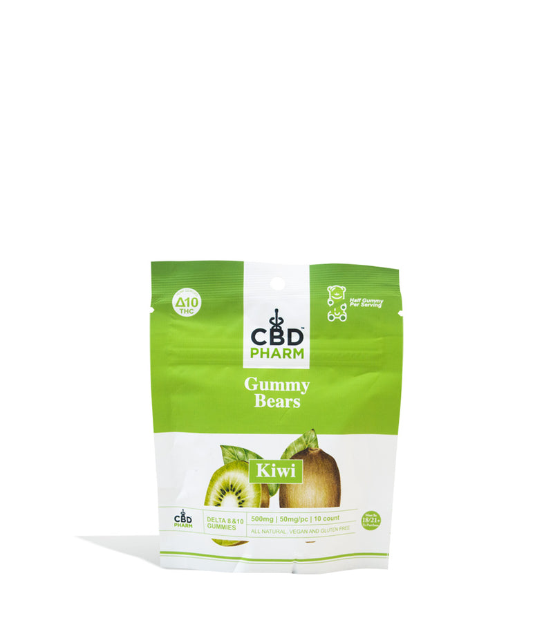 Kiwi CBD Pharm 500mg D8 | D10 Gummies on white background