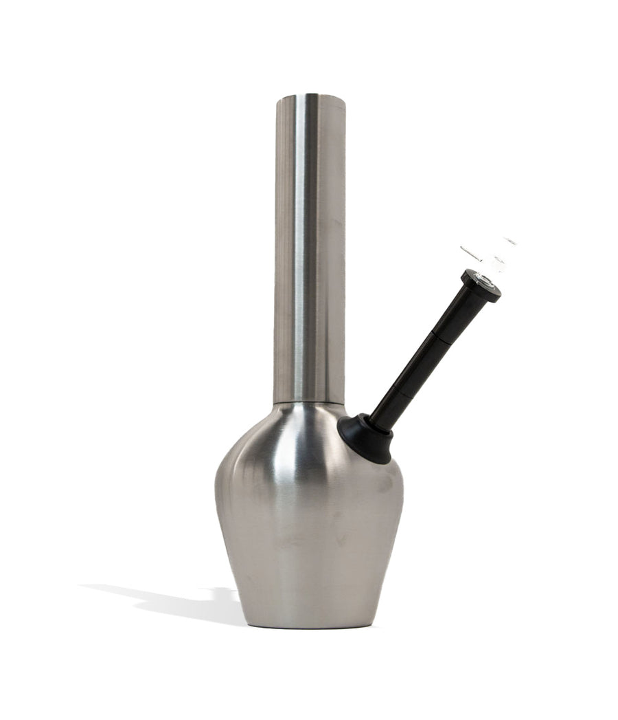 Silver front view Chill Vacuum Insulated Waterpipe on white studio background