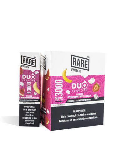 Chilled Strawberry Watermelon/Chilled strawberry Banana Rare Switch Disposable 10pk on white studio background