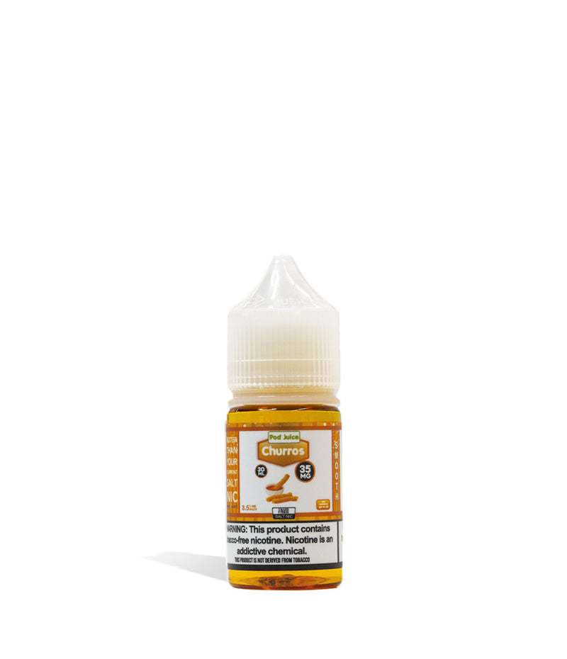 Churros Pod Juice Salt Nicotine 30ML 35MG on white background