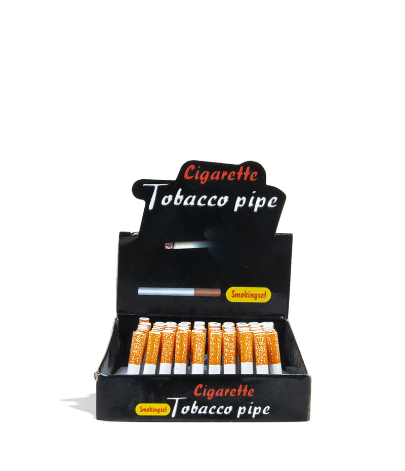 Small Cigarette Tobacco Pipe Smoking Set 100pk Front View on White Background