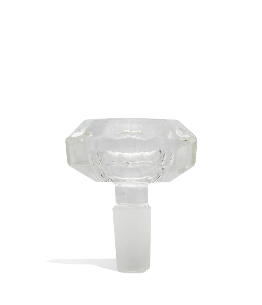 Clear 14mm Bowl with Diamond Cut Design on white background