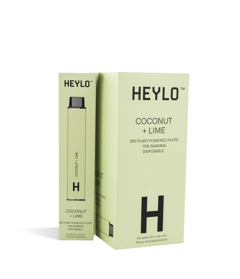 Coconut Lime HEYLO Plant Powered Disposable 10pk on white studio background