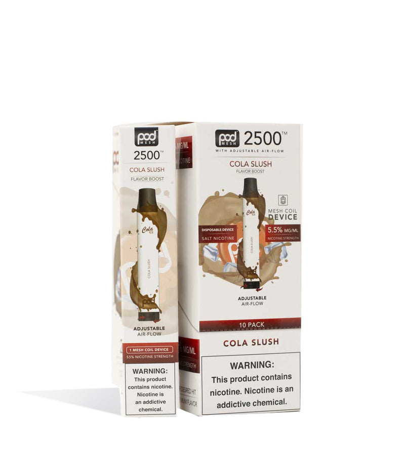 Cola Slush Pod Stick Twist 2500 Disposable Salt Device 10pk on white studio background