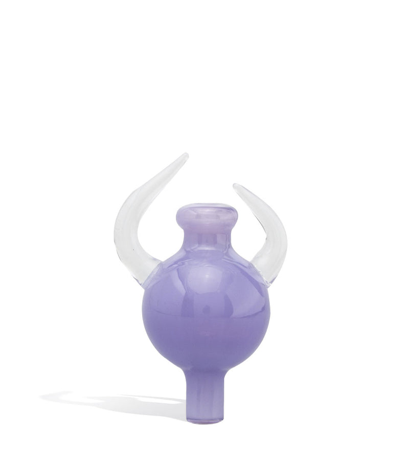 Purple Colored Horned Bubble Carb Cap on white background