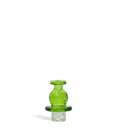 Green Colored Turbine Airflow Carb Cap on white background