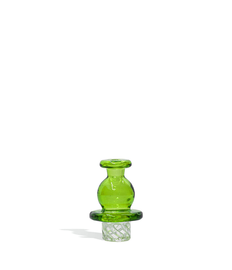 Green Colored Turbine Airflow Carb Cap on white background